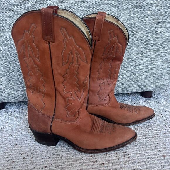 Dan Post Brown Cowbu Western leather boots - Picture 1 of 10